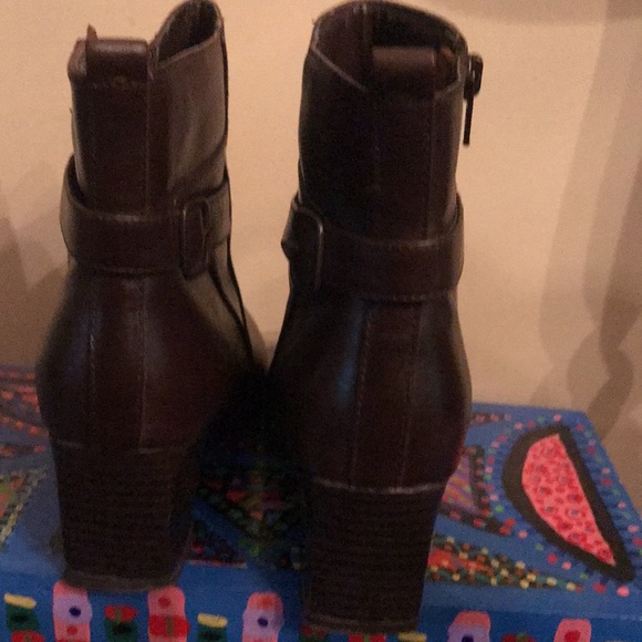 Gino Nicci Brown Leather Ankle Boots Size 6.5 - Picture 5 of 8